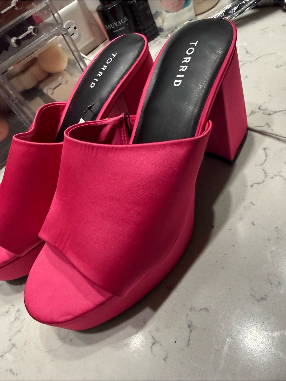 torrid Fuchsia Open-Toe Block Heel Mules